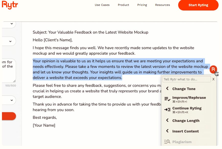 RETYE AI WRITING APPS